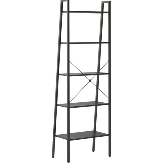 5-tier black shelving unit