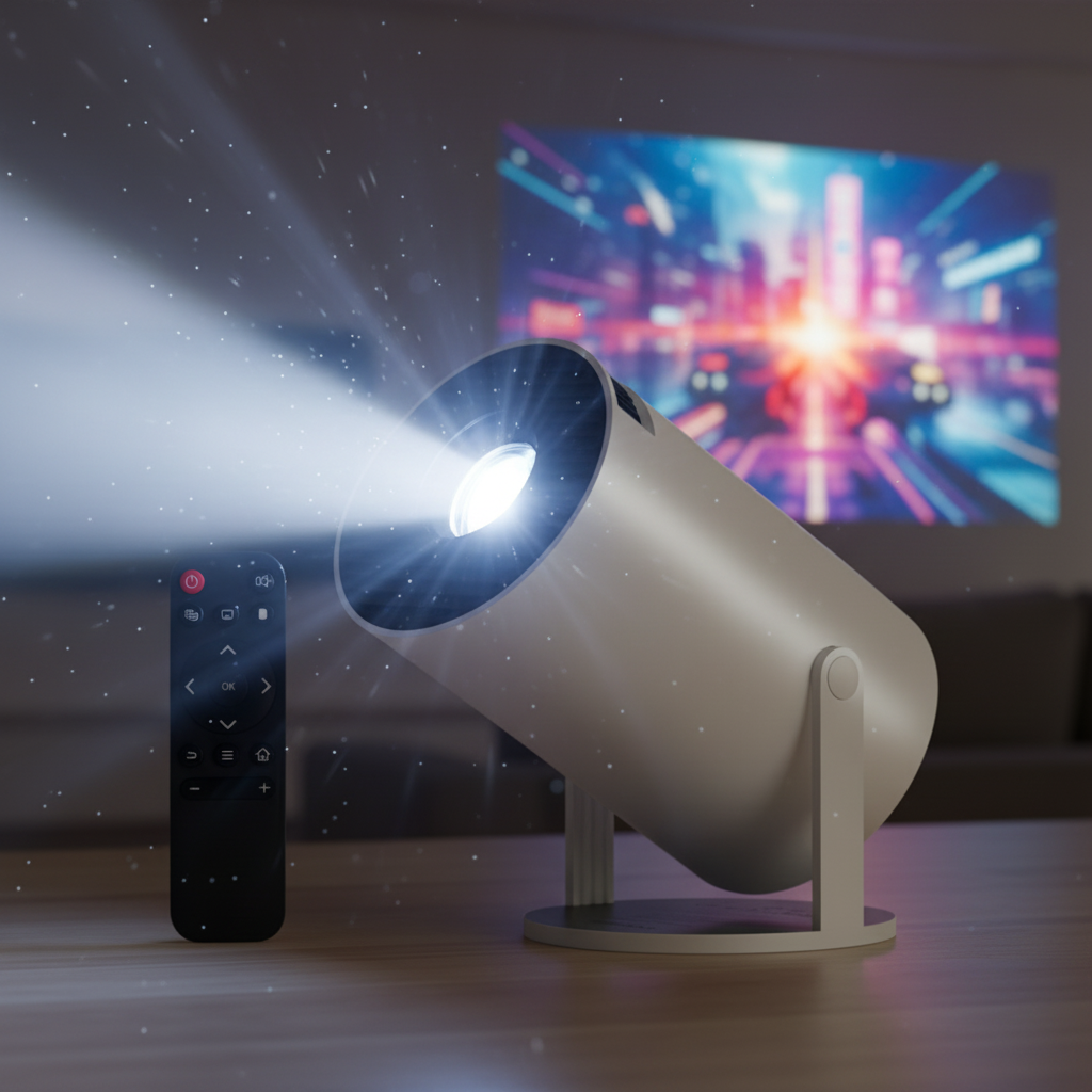Mini Projector with 5G WiFi & Bluetooth 5.0, 4K Support, Auto Keystone, 130" Display Home Theater Multi Market World Inc.