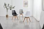Modern Eiffel Dining Chairs – Wood Legs & Metal Support Frame (1 piece) Multi Market World Inc.