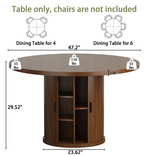 47" Round Dining Table with Pedestal Storage Base Multi Market World Inc.