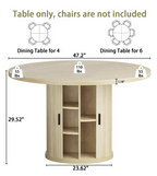 47" Round Dining Table with Pedestal Storage Base Multi Market World Inc.