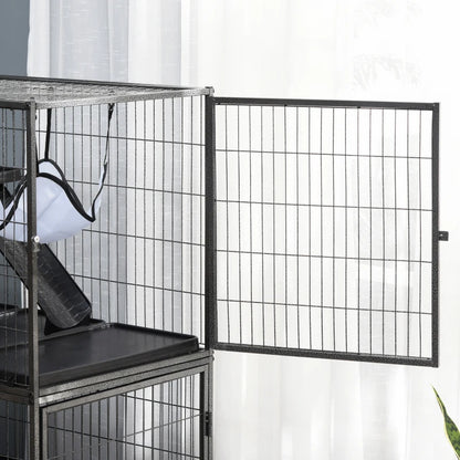 5-Tier Rolling Small Animal Cage, Deluxe Guinea Pig Cage, Ferret Cage for Mink Chinchilla Kitten Rabbit