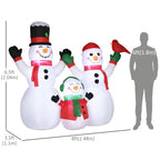 8ft Inflatable Christmas Snowman Family with A Red Bird, Blow-Up Outdoor LED Yard Display for Lawn Garden Party Multi Market World Inc.