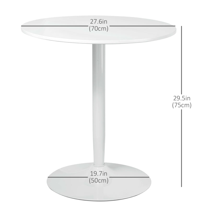 Modern Kitchen Table for 2, Round Dining Table with Steel Base for Living Room, Dining Room, White Multi Market World Inc.