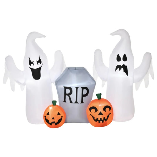 4ft Light-Up Halloween Inflatable: Spooky Ghosts, Tombstone & Pumpkin