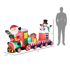8ft Inflatable Christmas Train with Santa Claus, Snowman, Penguin and Gift Boxes, Blow-Up Outdoor LED Yard Display for Lawn Garden Party 5 Multi Market World Inc.