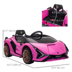 Compatible 12V Battery-powered Kids Electric Ride On Car Toy with Parental Remote Control Music Lights MP3 for 3-5 Years Old Pink Multi Market World Inc.