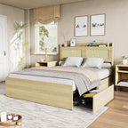 Queen Size Frame with Headboard , with 4 drawers /app control LED / Socket Multi Market World Inc.