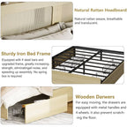 Queen Size Frame with Headboard , with 4 drawers /app control LED / Socket Multi Market World Inc.