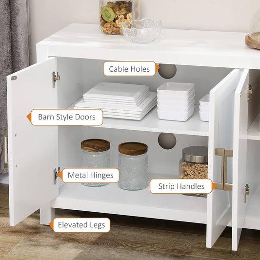 White Farmhouse TV Stand / Storage Cabinet