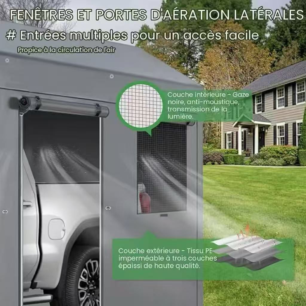 11x20 ft Gazebo Car Shelter with zipper door, for car parking