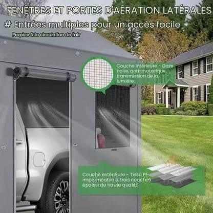 11x20 ft Gazebo Car Shelter with zipper door, for car parking
