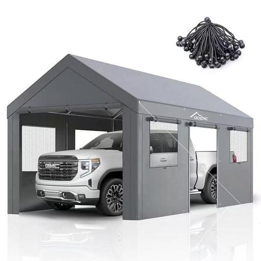 11x20 ft Gazebo Car Shelter with zipper door, for car parking