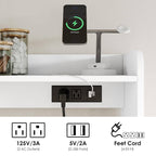 Kitchen Pantry Storage Cabinet with Hutch, Buffet Cabinet with Storage, Coffee Bar Cabinets with Power Outlets, Microwave Stand, Wine Racks, White Multi Market World Inc.