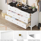 6-Drawer Modern Dresser, Chest of Drawers with Round Handle, Bedroom Storage Cabinet Multi Market World Inc.