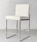 58 cm Seat Height Faux Leather Bar Stool with Backrest – Contemporary Kitchen Island Dining Chair Multi Market World Inc.