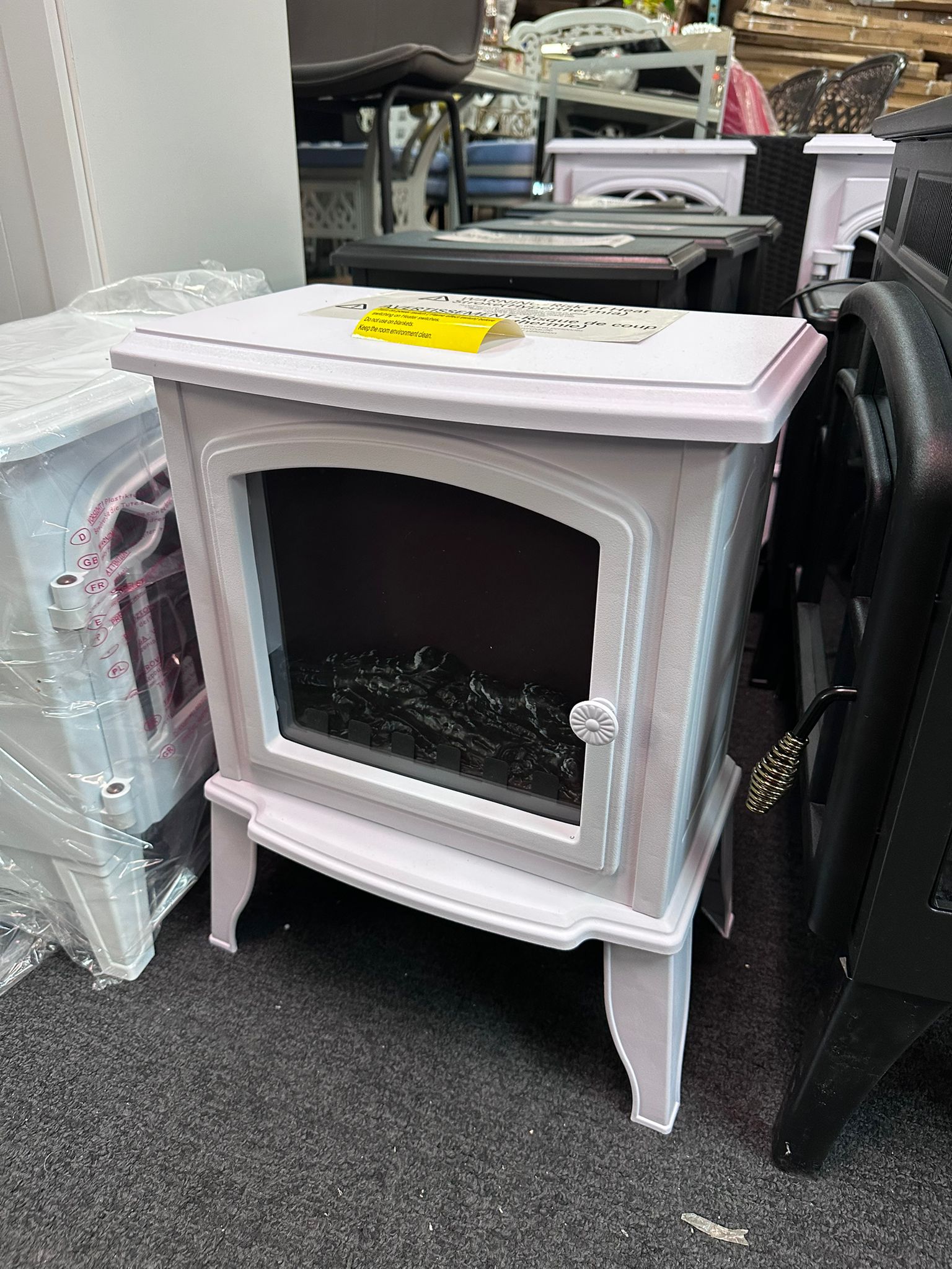 Electric Fireplace, Freestanding Fireplace 1500W, White Multi Market World Inc.