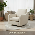 360 Degree Swivel Accent Chair with Curved Armrests - Modern Upholstered Barrel Armchair for Living Room, Bedroom, & Office Multi Market World Inc.