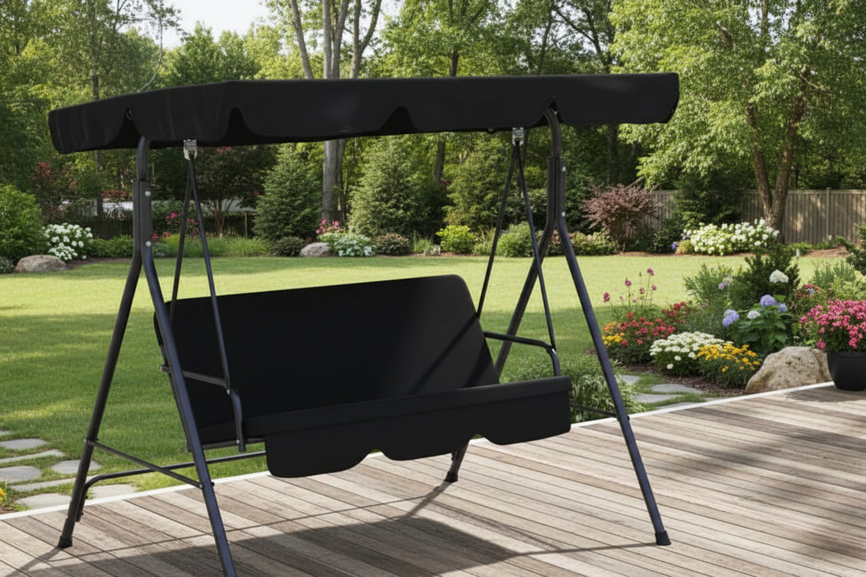 2-Seater Patio Canopy Swing,  Heavy Duty Steel Frame Multi Market World Inc.