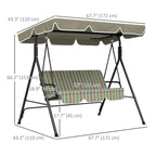 2-Seater Patio Canopy Swing,  Heavy Duty Steel Frame Multi Market World Inc.