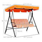 2-Seater Patio Canopy Swing,  Heavy Duty Steel Frame Multi Market World Inc.