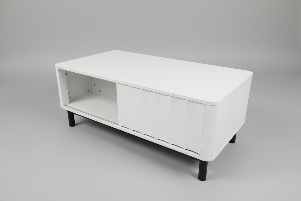 Coffee Table, Desert-Inspired Design Fluted Wood MCM Center Table Multi Market World Inc.