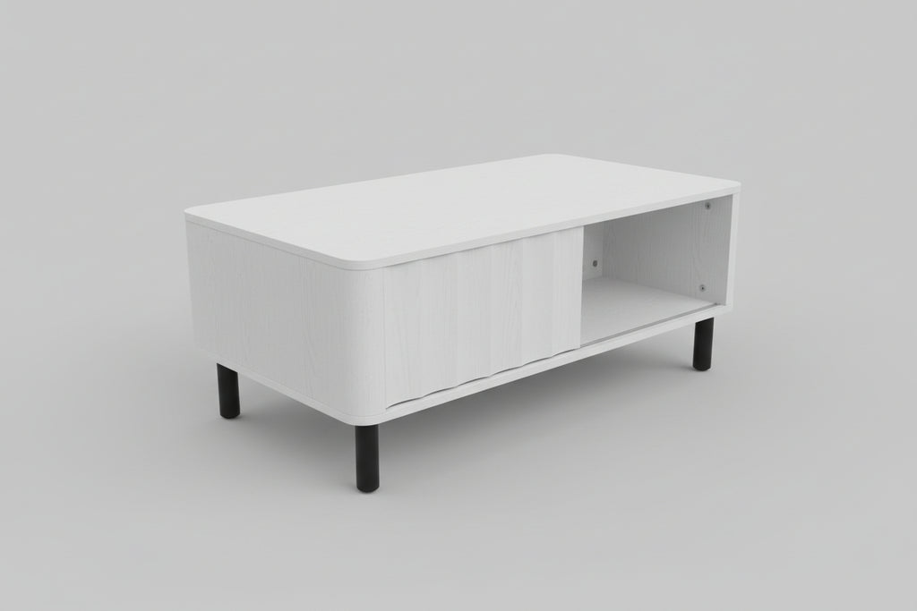 Coffee Table, Desert-Inspired Design Fluted Wood MCM Center Table Multi Market World Inc.