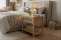 27" Rattan Nightstand with Built-in Charging Station – Modern Boho End Table with Drawer & Open Shelf Multi Market World Inc.