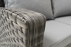 9-Seater Grey Rattan Garden Patio Dining Set, with Glass Top Table Multi Market World Inc.