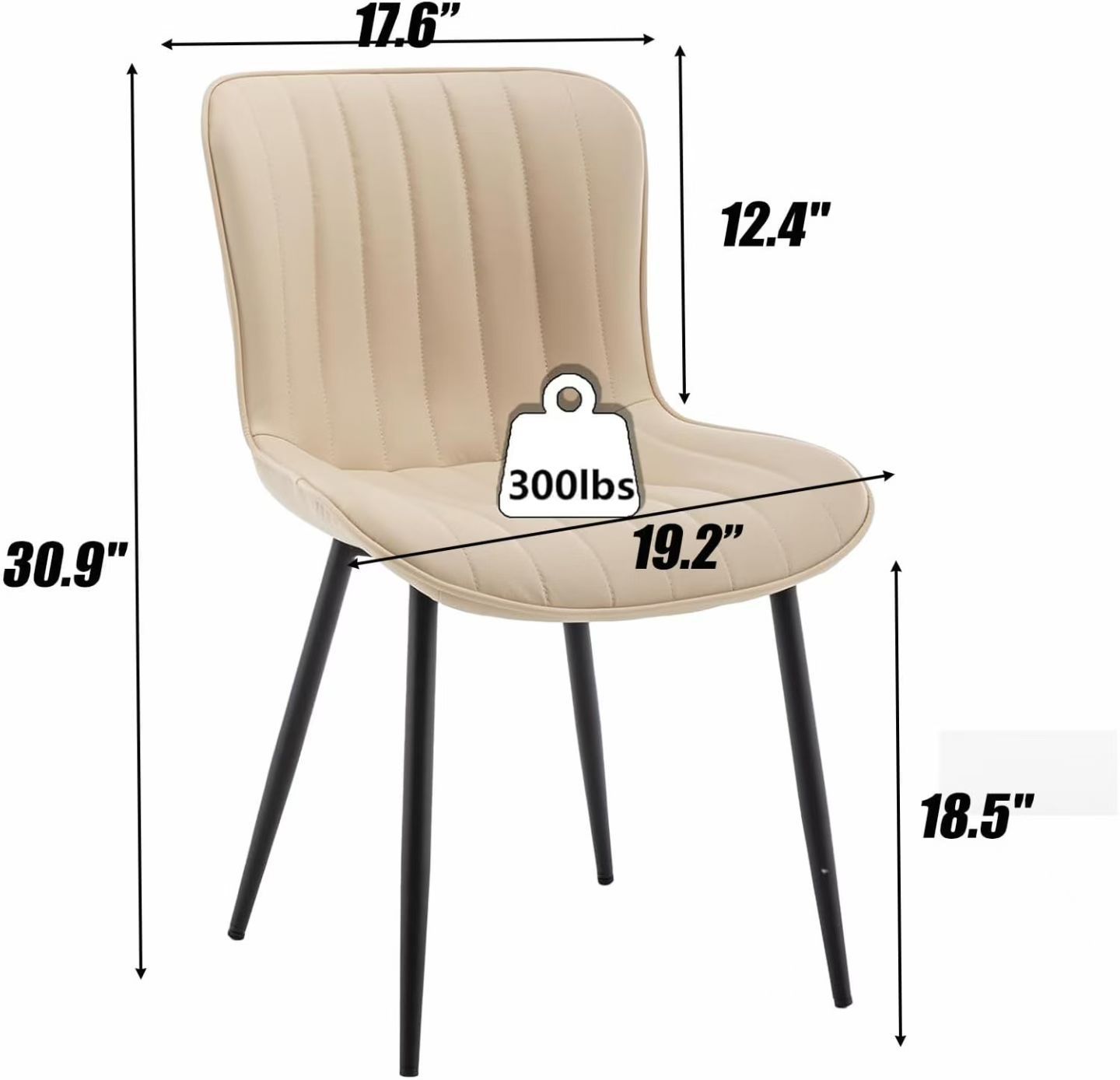 Mid-Century Upholstered Dining Chair with Vertical Stitching, 300 lbs Capacity - Elegant & Comfortable Seating Multi Market World Inc.