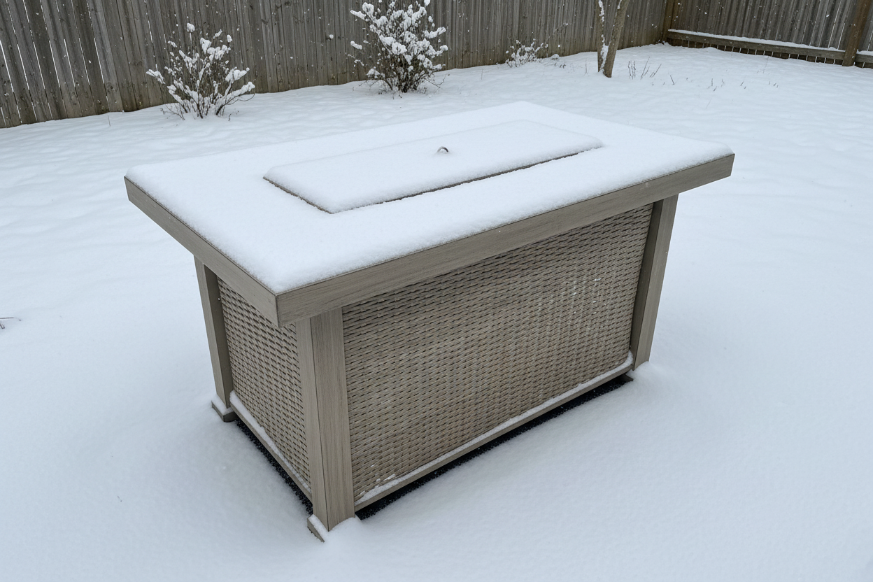 Gray Oak 50,000 BTU Propane Fire Pit Table - Aluminum & Steel Frame Multi Market World Inc.