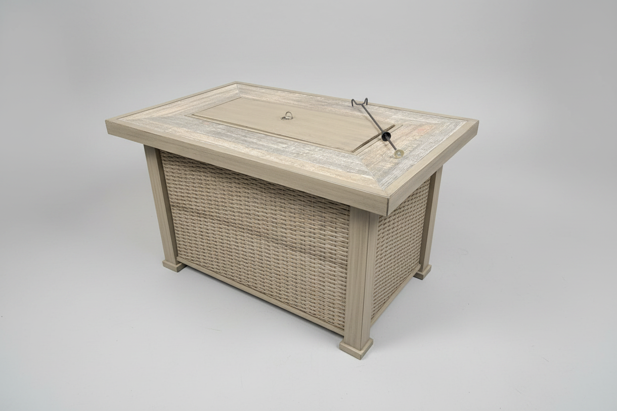 Gray Oak 50,000 BTU Propane Fire Pit Table - Aluminum & Steel Frame Multi Market World Inc.