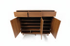 Shoe Storage Cabinet, 120 cm Wide, 3 Doors with Open Shelving, up to 30 Pairs Multi Market World Inc.