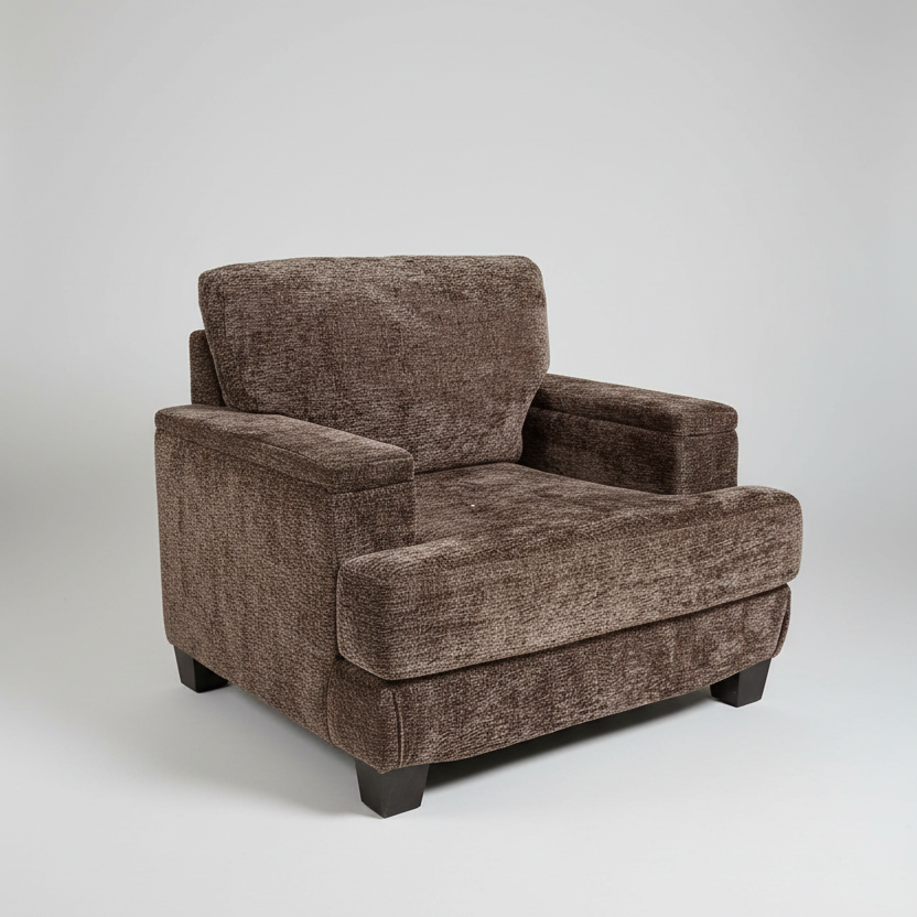 Bouclé Accent Chair with Hidden Armrest Storage, Chenille Armchair, 37" Deep Comfy Accent Chair with Extra Wide Seat Multi Market World Inc.