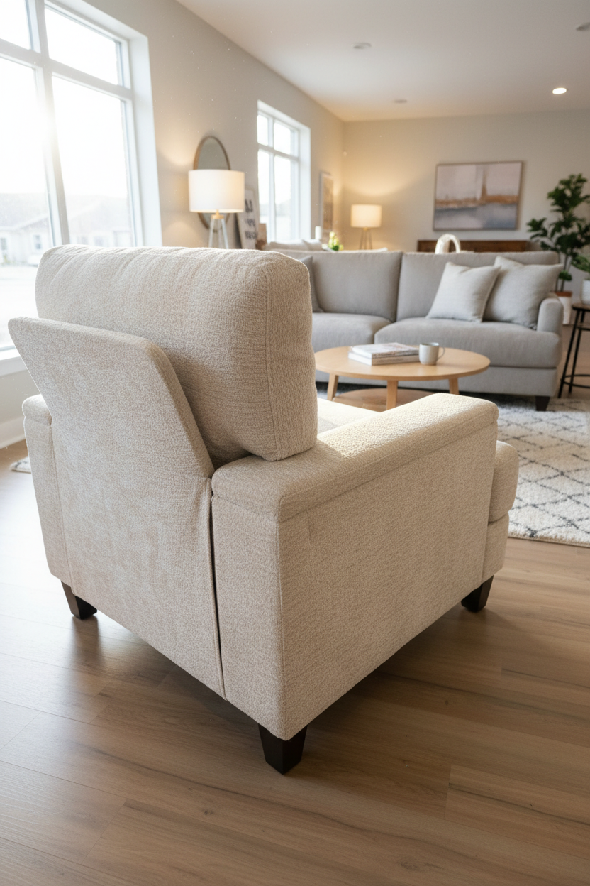 Bouclé Accent Chair with Hidden Armrest Storage, Chenille Armchair, 37" Deep Comfy Accent Chair with Extra Wide Seat Multi Market World Inc.