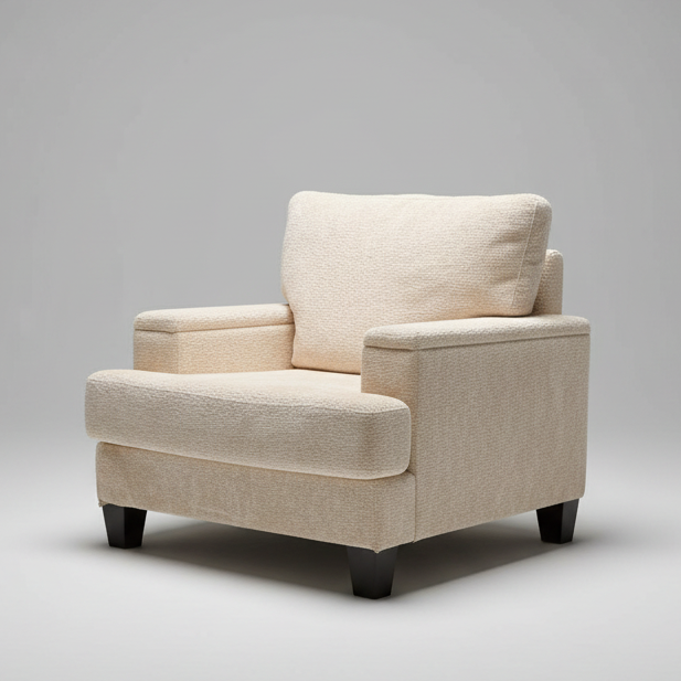 Bouclé Accent Chair with Hidden Armrest Storage, Chenille Armchair, 37" Deep Comfy Accent Chair with Extra Wide Seat Multi Market World Inc.