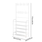 5-Tier Entryway Shoe Rack with Coat Hooks, Compact Free-standing Organizer Multi Market World Inc.
