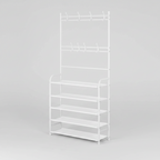 5-Tier Entryway Shoe Rack with Coat Hooks, Compact Free-standing Organizer Multi Market World Inc.