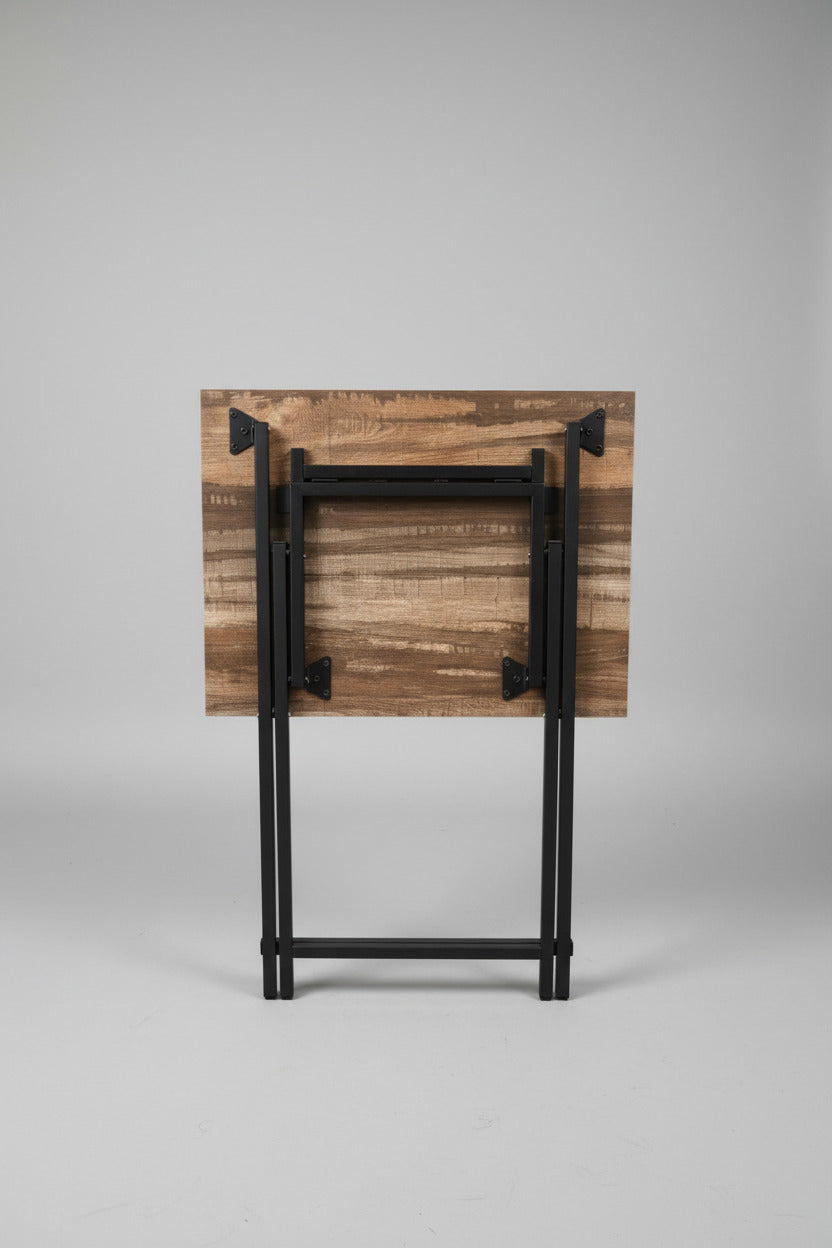 Set of 2 – Portable Wooden Accent Side Tables with Black Metal Frame for Living Room, Bedroom, and Small Spaces (50W x 39D x 66H cm) Multi Market World Inc.