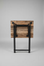 Set of 2 – Portable Wooden Accent Side Tables with Black Metal Frame for Living Room, Bedroom, and Small Spaces (50W x 39D x 66H cm) Multi Market World Inc.