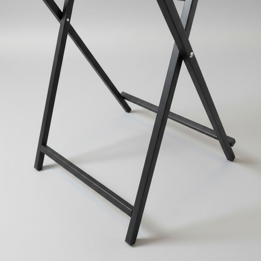 Set of 2 – Portable Wooden Accent Side Tables with Black Metal Frame for Living Room, Bedroom, and Small Spaces (50W x 39D x 66H cm) Multi Market World Inc.