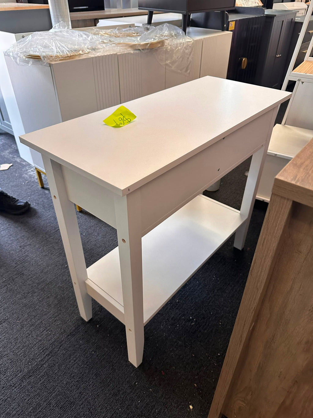 White Console Table with 2 Drawers and Storage Shelf, 80cm x 34cm x 71cm Multi Market World Inc.
