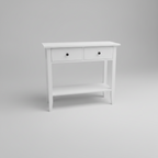 White Console Table with 2 Drawers and Storage Shelf, 80cm x 34cm x 71cm Multi Market World Inc.