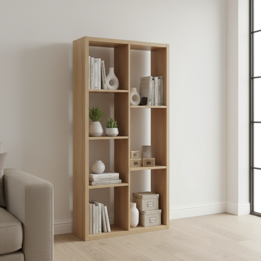 5-Tier White Bookshelf, 64cm Slim Display Rack & Organizer Multi Market World Inc.