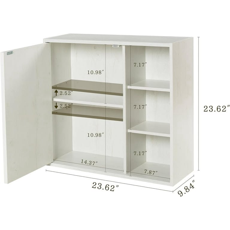 Bathroom Wall Cabinet with Adjustable Shelves, Small Space Storage Solution Multi Market World Inc.