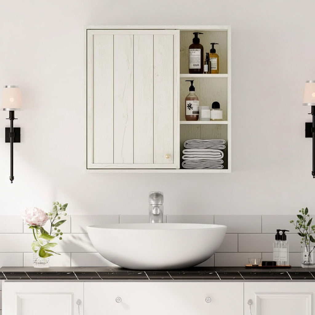 Bathroom Wall Cabinet with Adjustable Shelves, Small Space Storage Solution Multi Market World Inc.