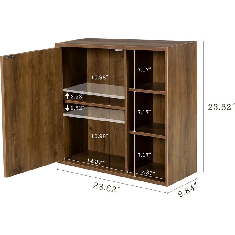 Bathroom Wall Cabinet with Adjustable Shelves, Small Space Storage Solution Multi Market World Inc.