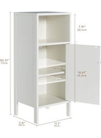 White Freestanding Bathroom Storage Cabinet with Open Shelf & Single Door Multi Market World Inc.