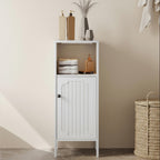 White Freestanding Bathroom Storage Cabinet with Open Shelf & Single Door Multi Market World Inc.