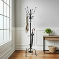 74" Metal Coat Rack with Umbrella Stand | Vintage Freestanding Hall Tree Multi Market World Inc.